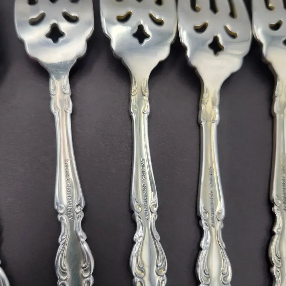 ONEIDA Community Beethoven Silverplate Baroque Salad Fork Vintage Set 6